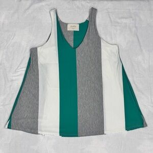 Anthropologie Puella Vertical Color Block Striped Swing Tunic Top Size Medium